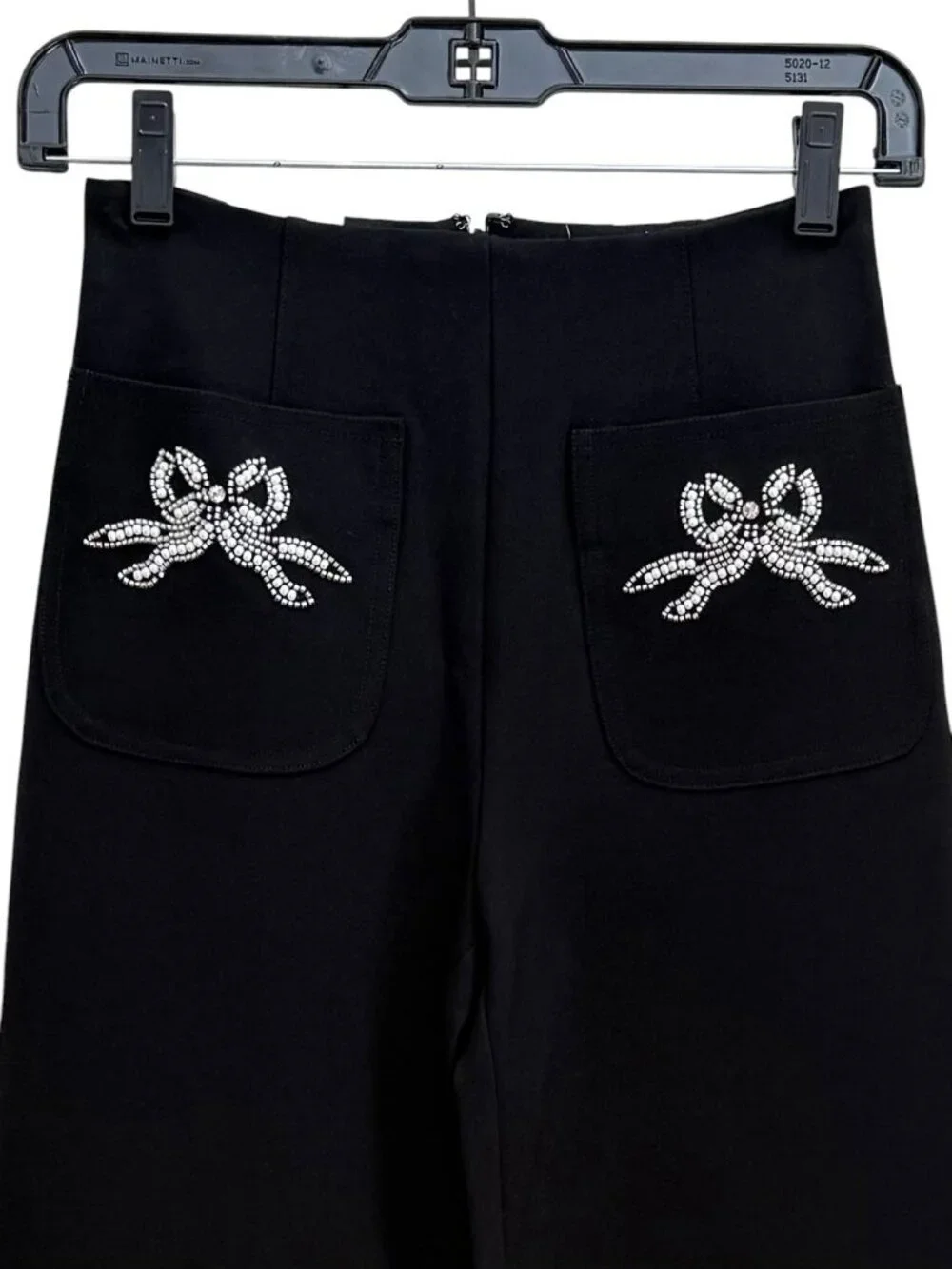 Anthropologie Colette Full-Length Embroidered Pocket Pants Maeve Black Womens 23 - Picture 4 of 12